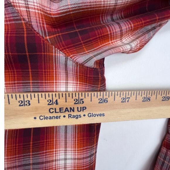 Marmot Men's Size 2XL Rust/White Plaid Long Sleeve Button Up Collared Shirt - Picture 6 of 7